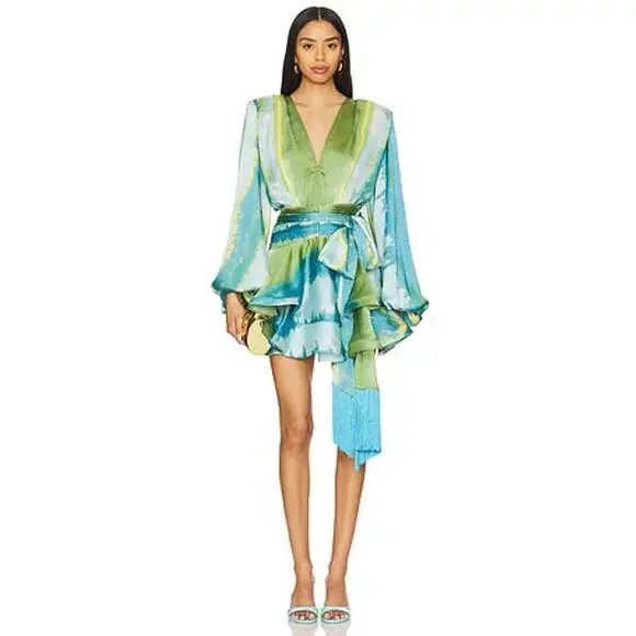 BRONX AND BANCO Bedouin Coastal Mini Dress in Blue Multi - Picture 1 of 8